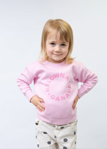 Pink/Pink 'Kelowna • Canada' Toddler Crewneck