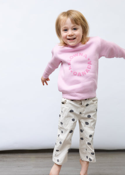 Pink/Pink 'Kelowna • Canada' Toddler Crewneck