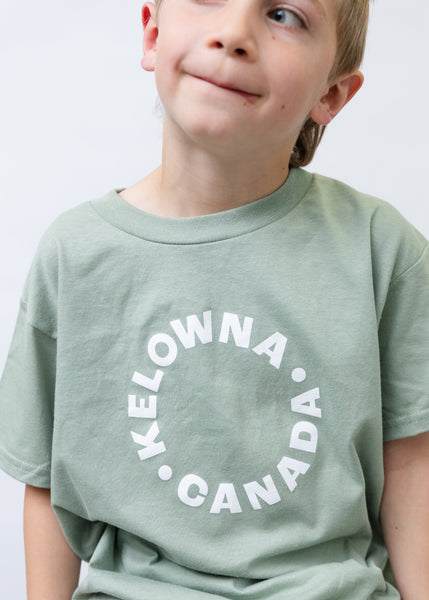 Sage/White 'Kelowna • Canada' Youth T-Shirt