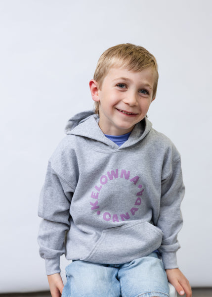 Grey/Purple 'Kelowna • Canada' Youth Hoodie