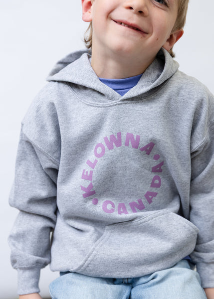 Grey/Purple 'Kelowna • Canada' Youth Hoodie