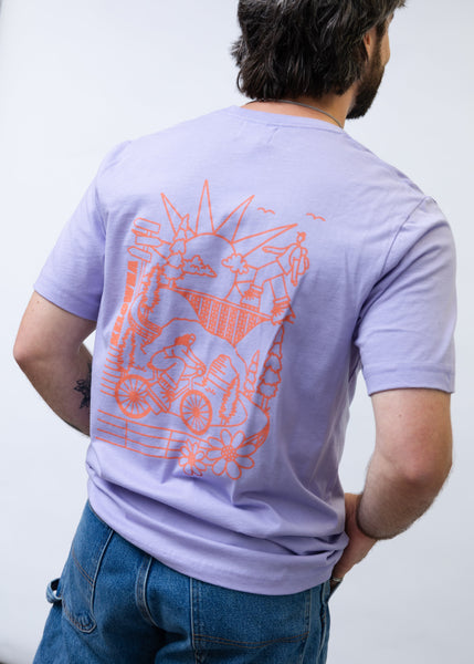 Dark Lavender/Orange 'Myra Canyon' T-shirt