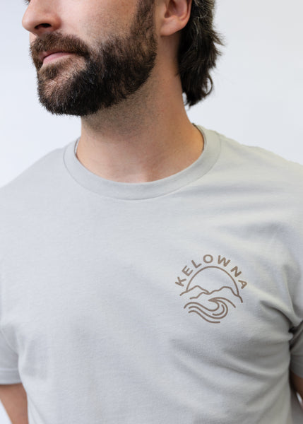 Light Grey/Smudge 'Kelowna Mountain Wave' T-Shirt
