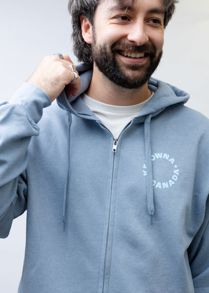 Stone Blue/Blue 'Kelowna • Canada' Zip Hoodie
