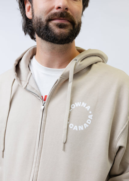 Sand/White 'Kelowna • Canada' Zip Hoodie