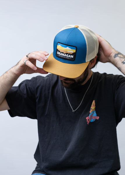 Ocean Blue/Beige/Amber 'Okanagan' Trucker Hat