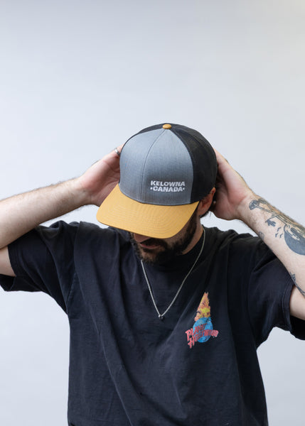 Grey/Mustard 'Kelowna Canada' Trucker Hat