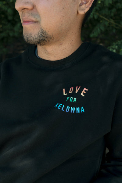Black 'Love for Kelowna' Pride Crewneck