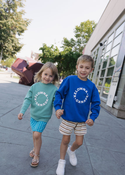 Royal Blue/White 'Kelowna • Canada' Youth Crewneck