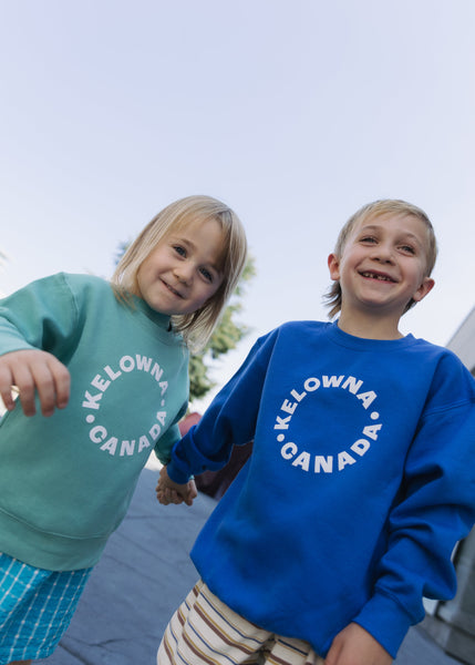 Royal Blue/White 'Kelowna • Canada' Youth Crewneck