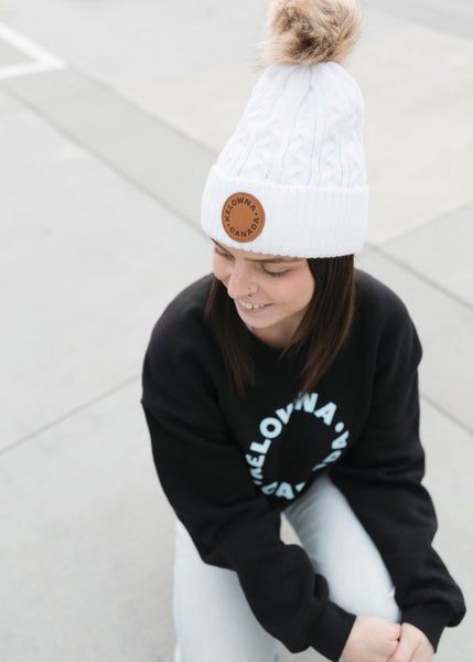 White 'Kelowna • Canada' Toque with Pompom