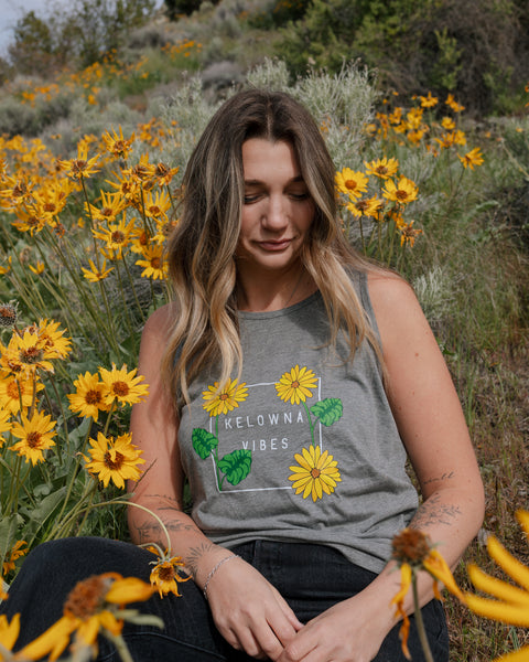 Grey Triblend 'Kelowna Vibes' Tank featuring Arrowleaf Design