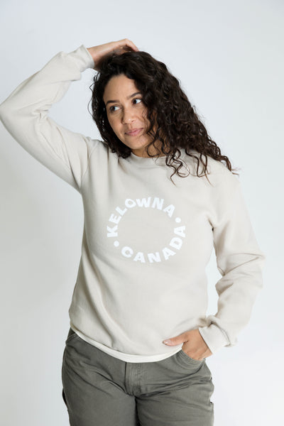 Bone/White 'Kelowna • Canada' Crewneck