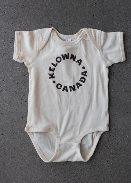 Natural/Smudge 'Kelowna • Canada' Baby Onesie