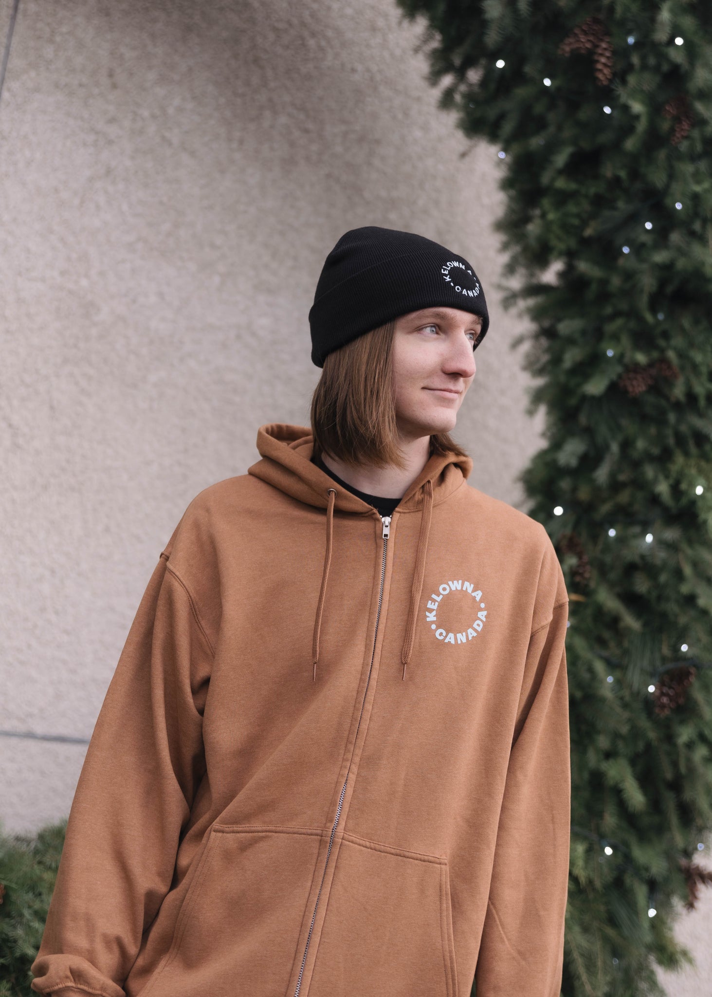 Caramel/Blue 'Kelowna • Canada' Zip Hoodie