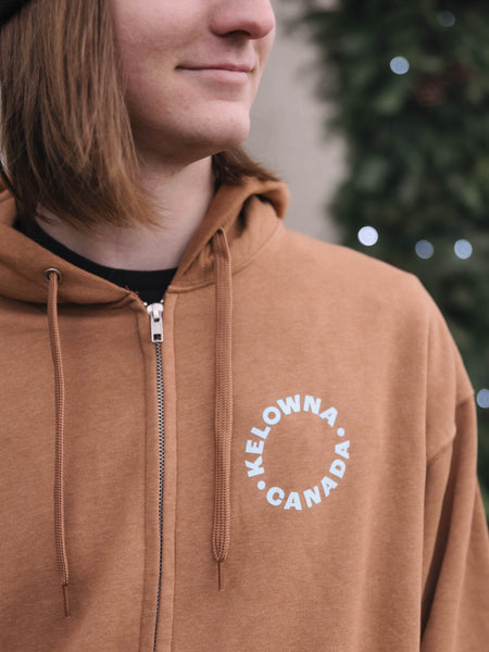 Caramel/Blue 'Kelowna • Canada' Zip Hoodie