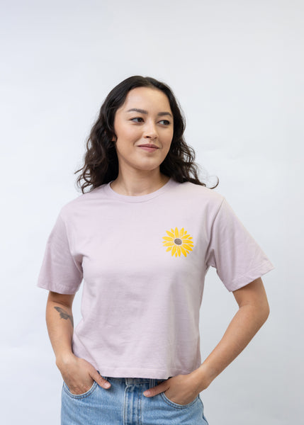 Blush Pink Arrowleaf Crop T-Shirt