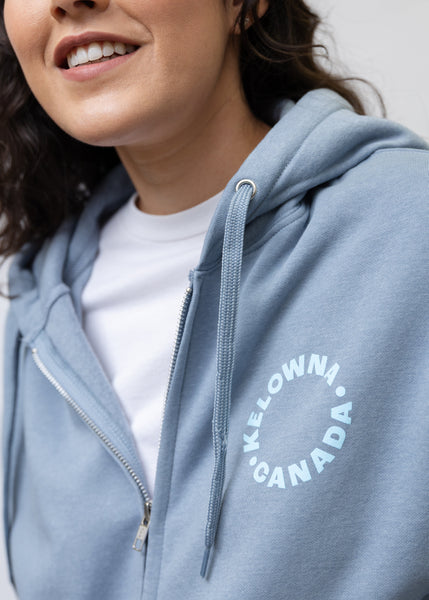 Stone Blue/Blue 'Kelowna • Canada' Zip Hoodie