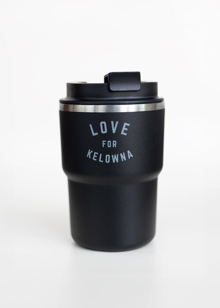 Black 'Love for Kelowna' 12oz Insulated Travel Mug