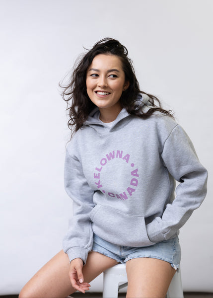Heather Grey/Purple 'Kelowna • Canada' Hoodie