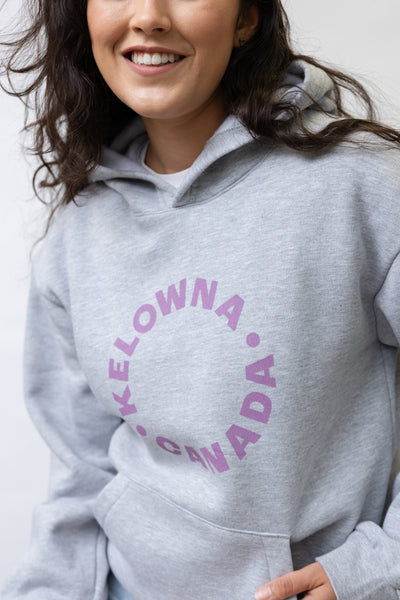 Heather Grey/Purple 'Kelowna • Canada' Hoodie