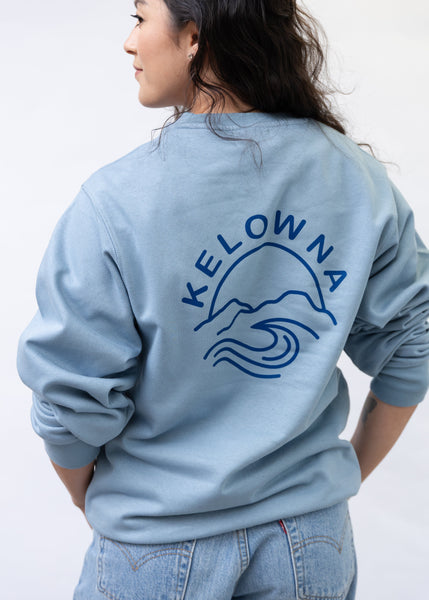 Blue/Dark Blue 'Kelowna Mountain Wave' Crewneck
