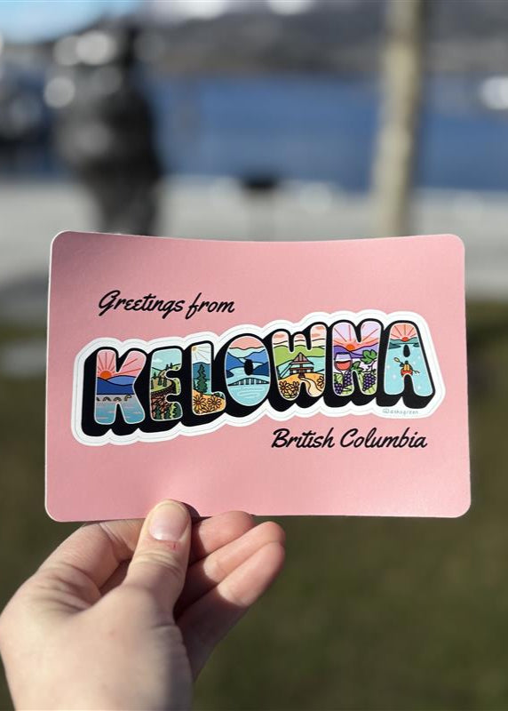 'Greetings from Kelowna' Sticker Postcard