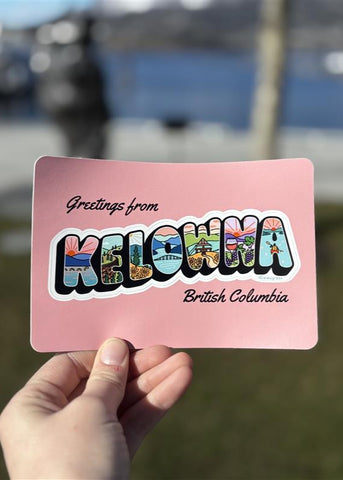 'Greetings from Kelowna' Sticker Postcard