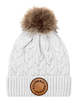White 'Kelowna • Canada' Toque with Pompom