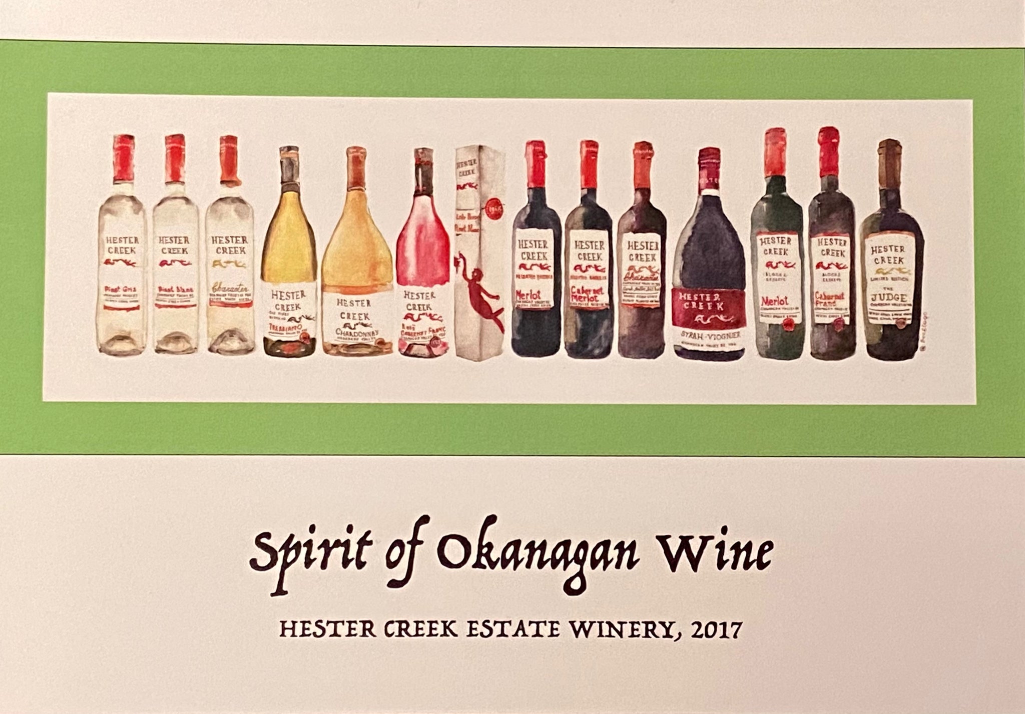 Spirit of Okanagan Wine - Beeblago Art Watercolour Art Card