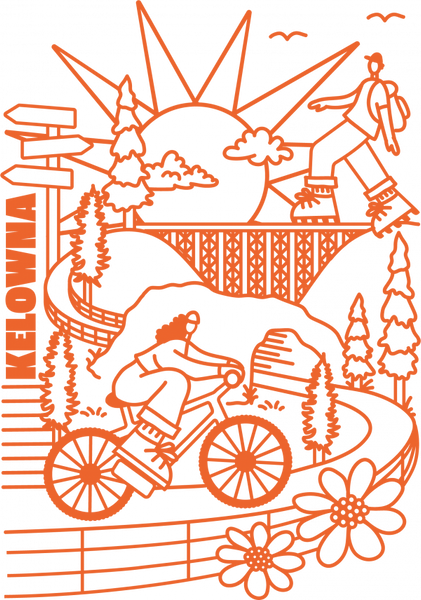 Dark Lavender/Orange 'Myra Canyon' T-shirt