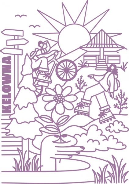 Ocean Blue/Purple 'Knox Mountain' T-shirt