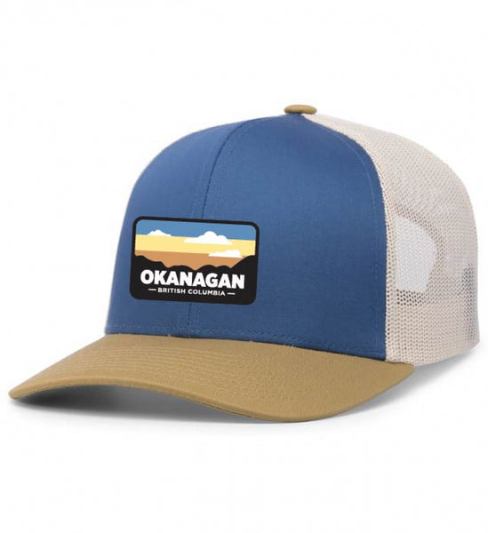 Ocean Blue/Beige/Amber 'Okanagan' Trucker Hat