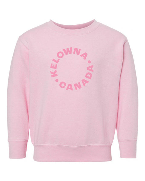 Pink/Pink 'Kelowna • Canada' Toddler Crewneck