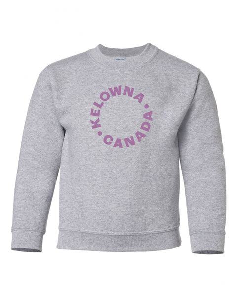 Grey/Purple 'Kelowna • Canada' Youth Crewneck