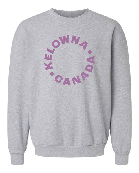 Heather Grey/Purple 'Kelowna • Canada' Crewneck