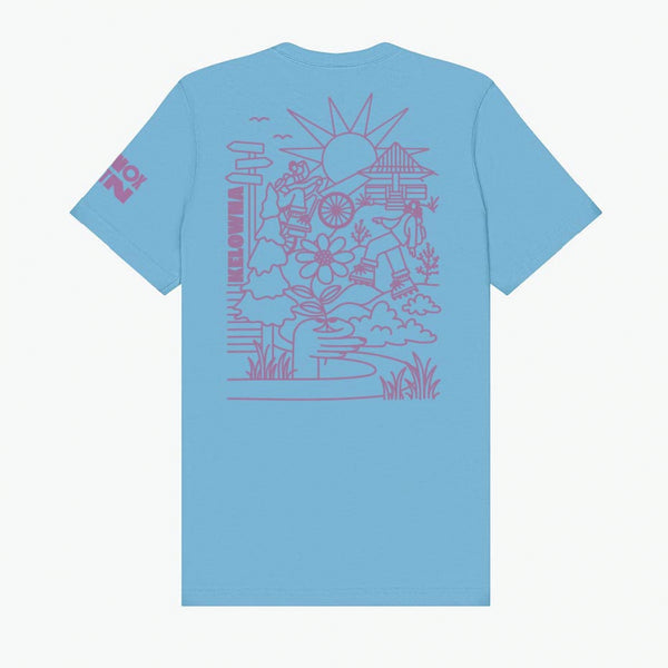 Ocean Blue/Purple 'Knox Mountain' T-shirt