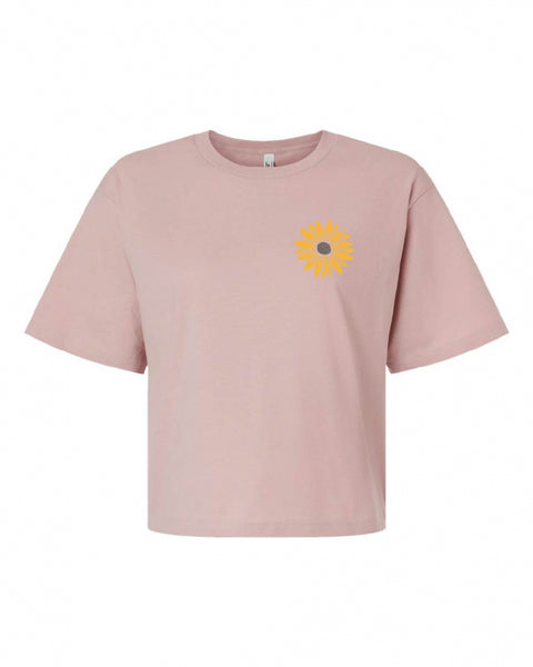 Blush Pink Arrowleaf Crop T-Shirt