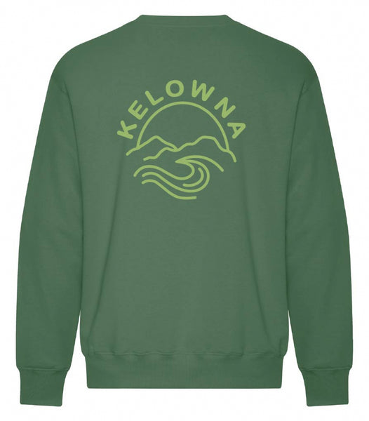 Balsam Green/Green 'Kelowna Mountain Wave' Crewneck