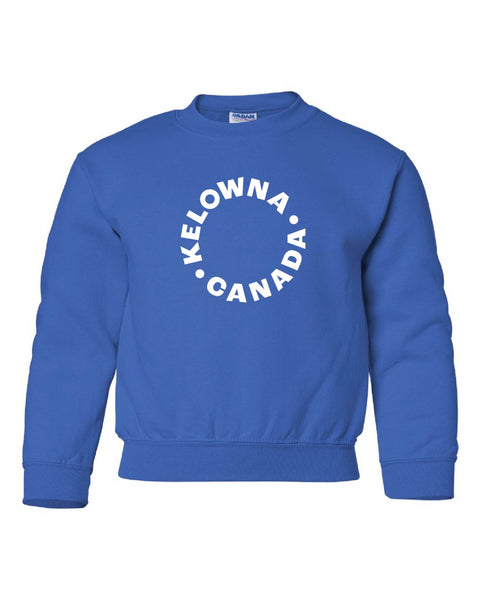 Royal Blue/White 'Kelowna • Canada' Youth Crewneck