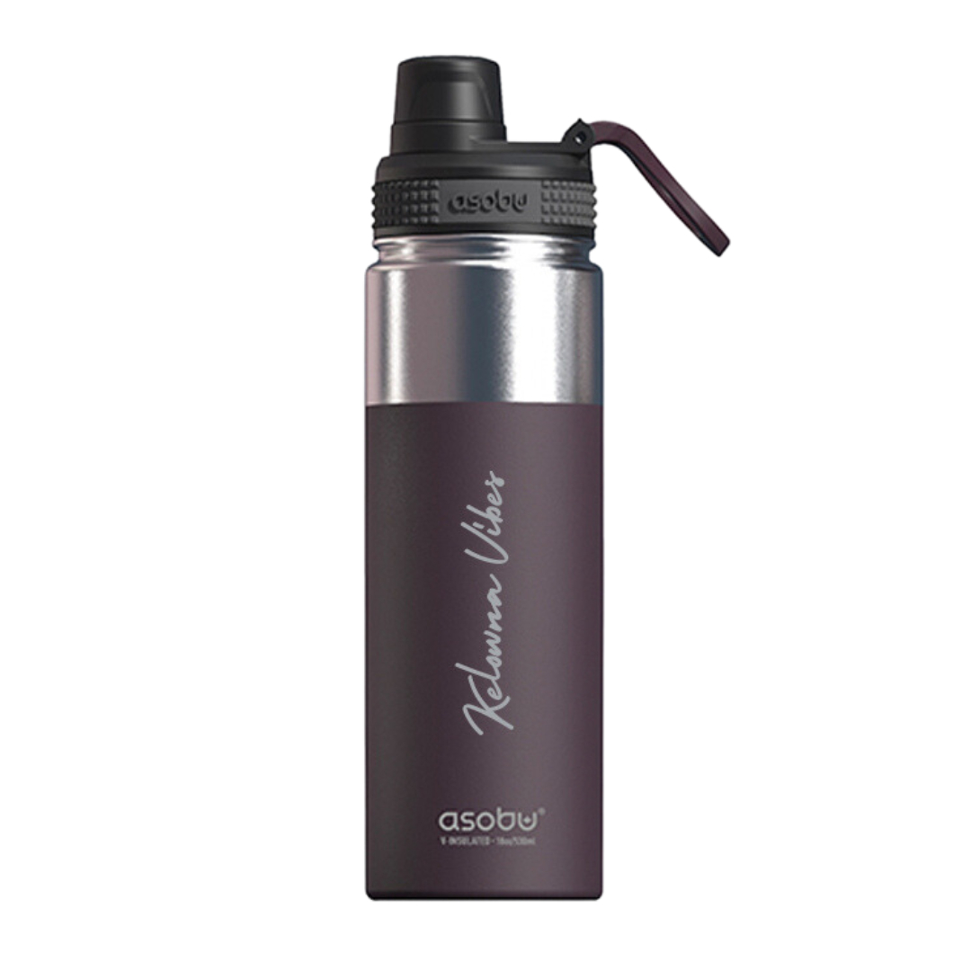 Black 'Kelowna Vibes' Reusable Water Bottle