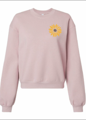 Blush Pink Arrowleaf Crop Crewneck