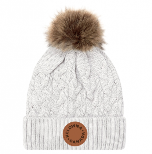 White 'Kelowna • Canada' Toque with Pompom