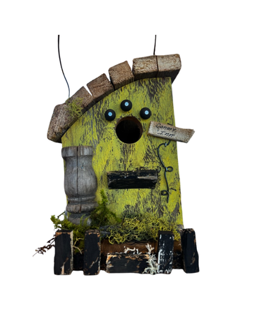 Green 'Canary Inn' Wooden Birdhouse