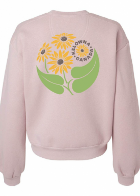 Blush Pink Arrowleaf Crop Crewneck