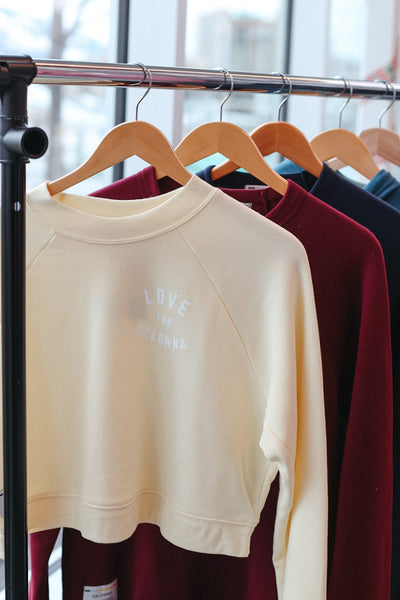 French Vanilla 'Love for Kelowna' Crop Crewneck