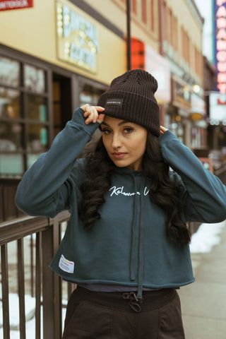 Atlantic Blue 'Kelowna Vibes' Crop Hoodie