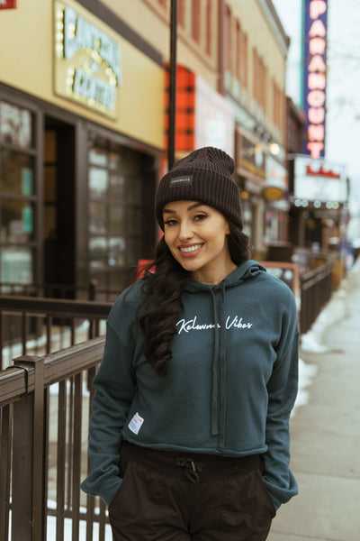 Atlantic Blue 'Kelowna Vibes' Crop Hoodie