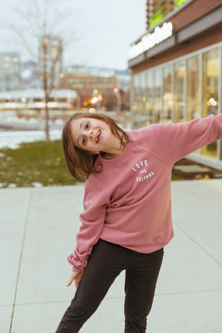 Mauve 'Love for Kelowna' Youth Crewneck