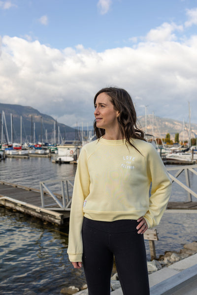 French Vanilla 'Love for Kelowna' Crop Crewneck